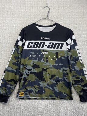 Can-Am Off Road Long Sleeve Camo Jersey Shirt Motocross BRP Youth Sz 14-16